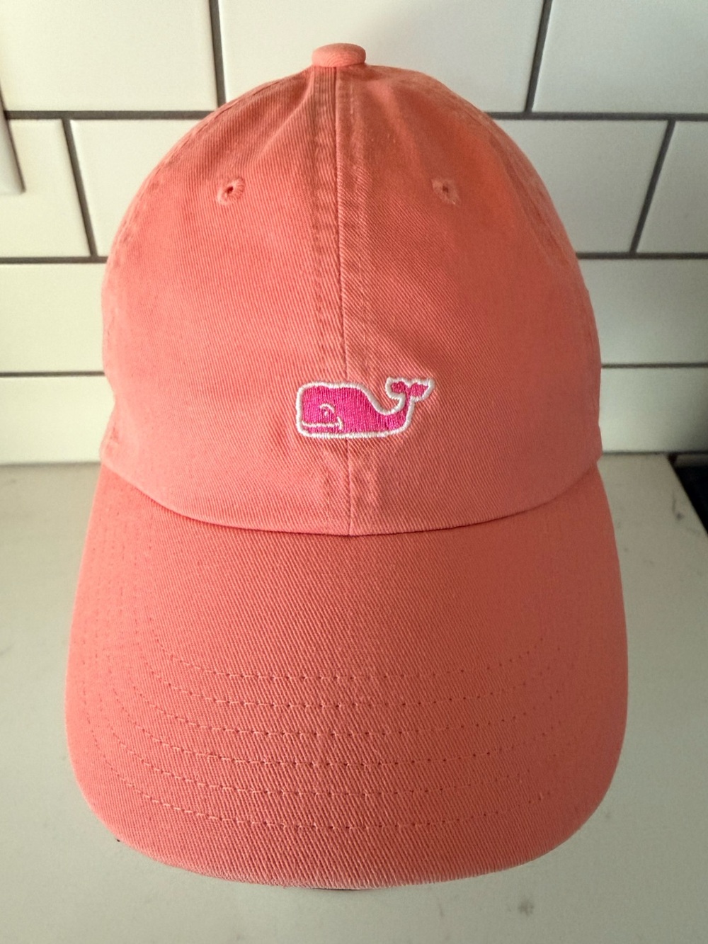 Vineyard Vines Dusty Pink Whale Logo Adjustable Baseball Cap Hat Womens